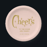 Roze Pastel Retro Vrijgezellenfeest Papieren Bordje<br><div class="desc">Roze Pastel Handschrift Retro Bachelorette</div>