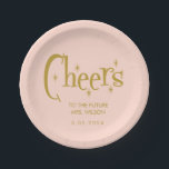 Roze Pastel Retro Vrijgezellenfeest Papieren Bordje<br><div class="desc">Roze Pastel Handschrift Retro Bachelorette</div>