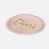 Roze Pastel Retro Vrijgezellenfeest Papieren Bordje (Gekanteld)