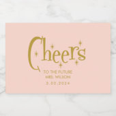 Roze Pastel Retro Vrijgezellenfeest Sparkling Wijnetiket (Enkel label)