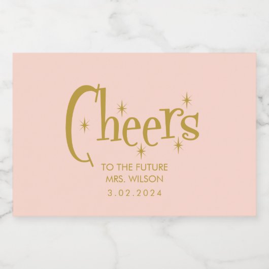 Roze Pastel Retro Vrijgezellenfeest Sparkling Wijnetiket (Enkel label)