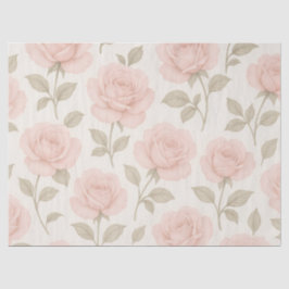 Roze Pastel Roos Bloemen Zacht Elegant Tissuepapier