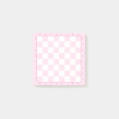 Roze Pastel Schaakbord sjabloon Post-it® Notes (Voorkant)