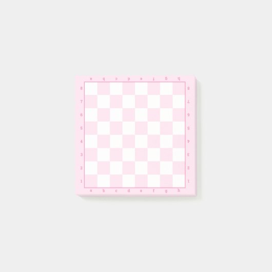 Roze Pastel Schaakbord sjabloon Post-it® Notes (Voorkant)
