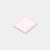 Roze Pastel Schaakbord sjabloon Post-it® Notes (Schuin)