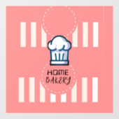 Roze Pastel Schattige Eenvoudige Home Bakkerij Log Raamsticker (Vel)