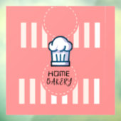 Roze Pastel Schattige Eenvoudige Home Bakkerij Log Raamsticker (Vel 3)