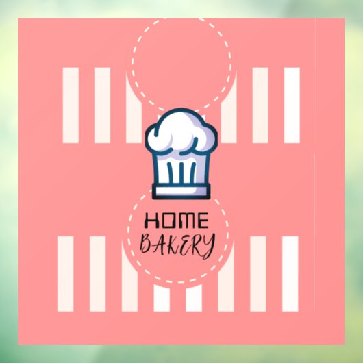 Roze Pastel Schattige Eenvoudige Home Bakkerij Log Raamsticker (Vel 3)