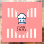 Roze Pastel Schattige Eenvoudige Home Bakkerij Log Raamsticker (Vel 2)