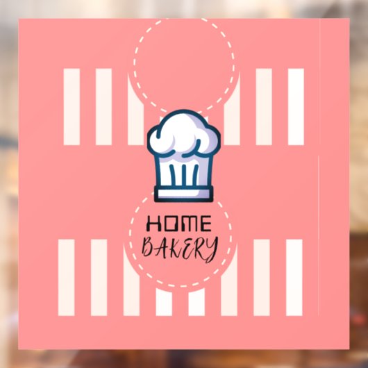 Roze Pastel Schattige Eenvoudige Home Bakkerij Log Raamsticker (Vel 2)