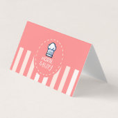 Roze Pastel Schattige Eenvoudige Home Bakkerij Log Visitekaartje (Voorkant)