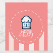 Roze Pastel Schattige Eenvoudige Home Bakkerij Log Wijn Etiket (Enkel label)