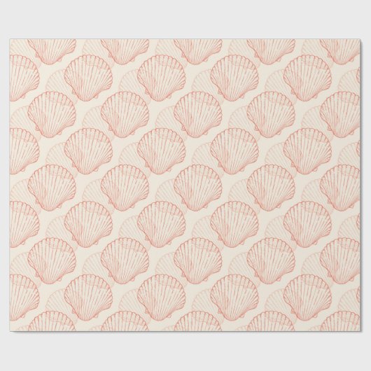 Roze pastel Seashells Cadeaupapier (Vlak)