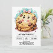 Roze Pastel Snoepjes Koekjes Verjaardag Kaart (Staand voorkant)