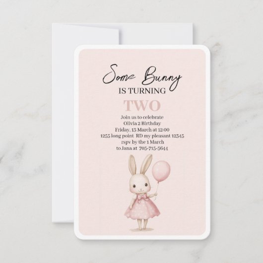 Roze Pastel "Some Bunny" Pasen Kaart (Voorkant)