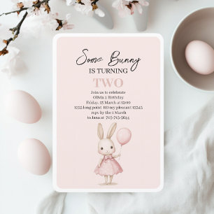 Roze Pastel "Some Bunny" Pasen Kaart