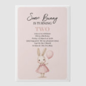 Roze Pastel "Some Bunny" Pasen Vellum Uitnodigingen (Voorkant)