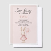 Roze Pastel "Some Bunny" Pasen Vellum Uitnodigingen (Offset)