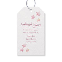 Roze Pastel Ster Baby Shower Bedank Je Favor Gesch