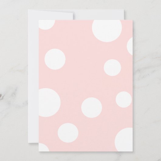 Roze Pastel Stippen Schattigee olifant Baby shower Kaart (Achterkant)