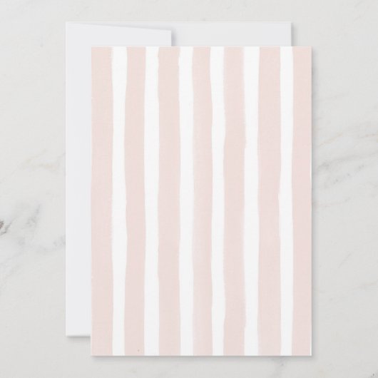 Roze Pastel Stripes Citroen Baby shower Kaart (Achterkant)