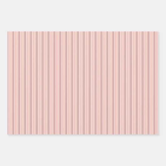 Roze Pastel Stripes Wrapping Paper Sheets (Voorkant 2)