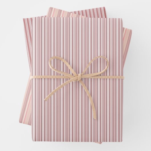 Roze Pastel Stripes Wrapping Paper Sheets (In situ)
