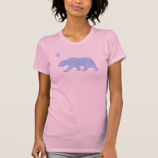 Roze pastel T-shirt zwart Beer voor de dames
