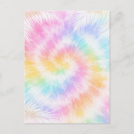 Roze Pastel Tie Dye Meisjesachtig Chic Briefkaart