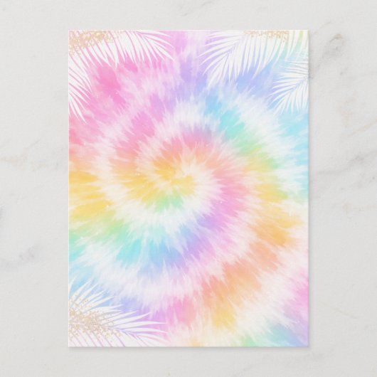 Roze Pastel Tie Dye Meisjesachtig Chic Briefkaart (Voorkant)