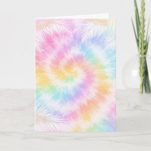 Roze Pastel Tie Dye Meisjesachtig Chic Kaart