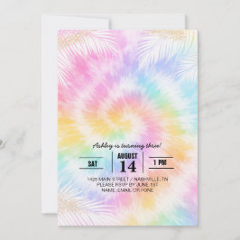 Roze Pastel Tie Dye Meisjesachtig Chic Kaart