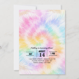 Roze Pastel Tie Dye Meisjesachtig Chic Kaart