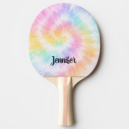 Roze Pastel Tie Dye Meisjesachtig Chic Tafeltennisbatje