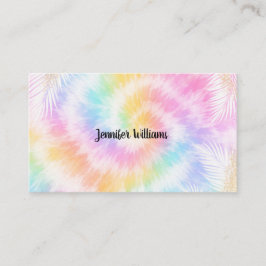 Roze Pastel Tie Dye Meisjesachtig Chic Visitekaartje