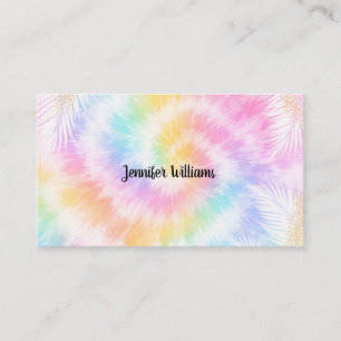 Roze Pastel Tie Dye Meisjesachtig Chic Visitekaartje
