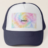 Roze Pastel Tie Dye Meisjesachtige Chic Trucker Pet (Voorkant)