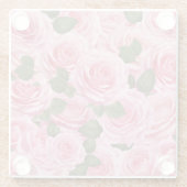 Roze Pastel Tiffany Rozen Onderzetter (Achterkant)