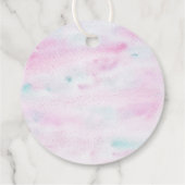 Roze Pastel Twee De Maan Ruimte Verjaardag Bedankjes Labels (Achterkant)