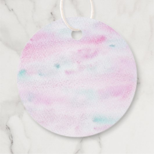 Roze Pastel Twee De Maan Ruimte Verjaardag Bedankjes Labels (Achterkant)