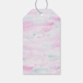 Roze Pastel Twee de Maan Ruimte Verjaardag Dank u Cadeaulabel (Achterkant)