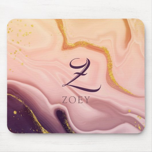 Roze Pastel Violet Glitter Waterverf  Muismat (Voorkant)