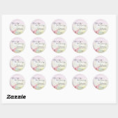 Roze Pastel Vlinder Dank u Baby shower Ronde Sticker (Vel)