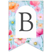 Roze Pastel Waterverf Bloemen Vrijgezellenfeest Vlaggetjes (Tweede vlag)