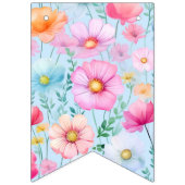 Roze Pastel Waterverf Bloemen Vrijgezellenfeest Vlaggetjes (Eerste vlag)