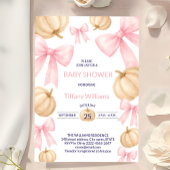 Roze Pastel Waterverf Pompoen boog lint Kaart