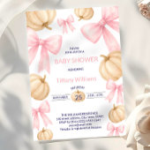 Roze Pastel Waterverf Pompoen boog lint Kaart