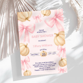 Roze Pastel Waterverf Pompoen boog lint Kaart