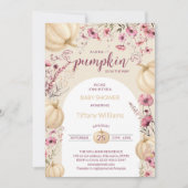 Roze Pastel Waterverf Pompoen herfst wilde bloemen Kaart (Voorkant)