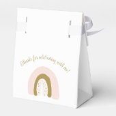Roze Pastel Waterverf Regenboog Verjaardagsfeest Bedankdoosjes (Achterkant)